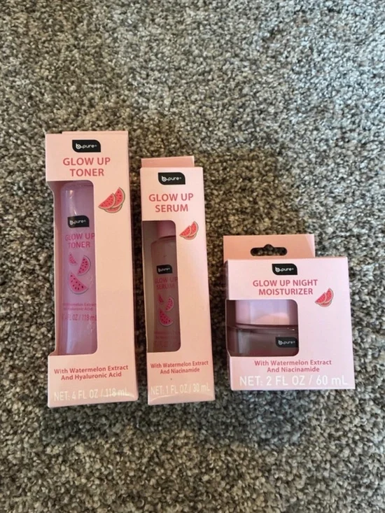 Watermelon Glow Skincare Set Toner Serum & Moisturizer
