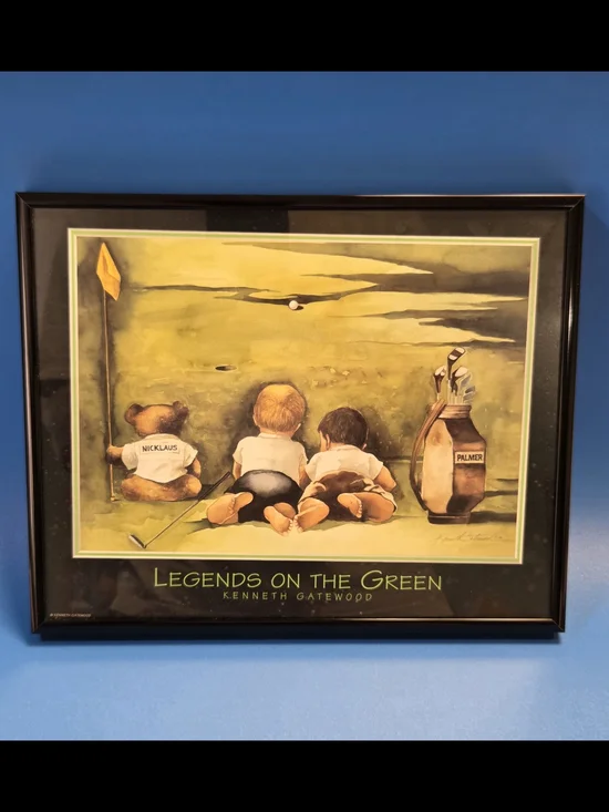 Legends on the Green Framed Golf Print - Green and Black 8× 10