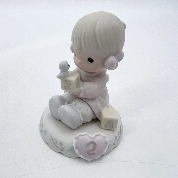 1994 Precious Moments Growing In Grace Age 2 Figurine Girl With Bird