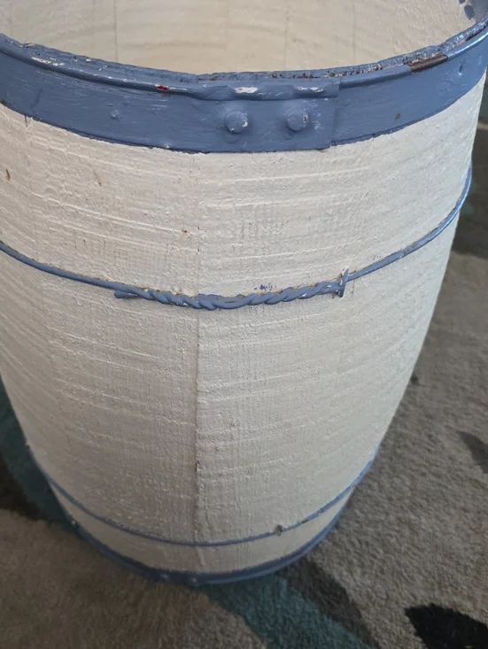 Blue & Cream Decorative Textured Basket - Home Accents
