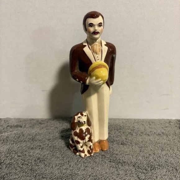 Vtg Betty Harrington Fancy Gentleman w/ Dog Spaniel Ceramic Arts Studio Figurine