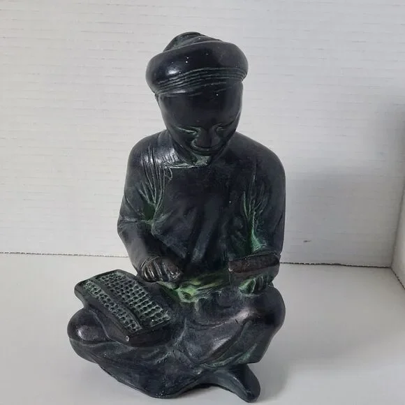 1961 Austin Productions Asian Mathematician Scholar Sculpture Vintage USA EUC