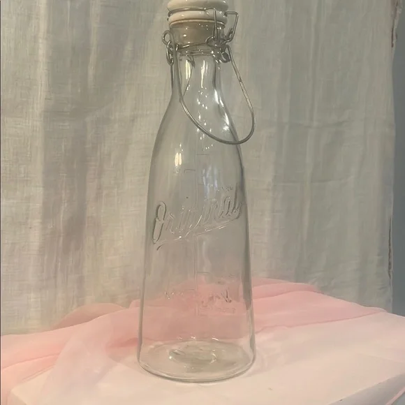 Original Mason Glass Bottle with Metal Clamp
