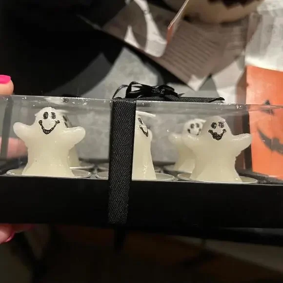 Halloween Ghost Tea Light Candles set of 6
