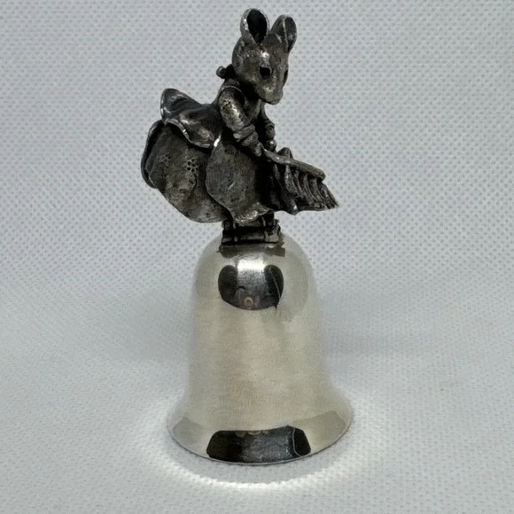 Beatrix Potter Hunca Munca Mouse Bell NE Collectors Society Pewter Silver