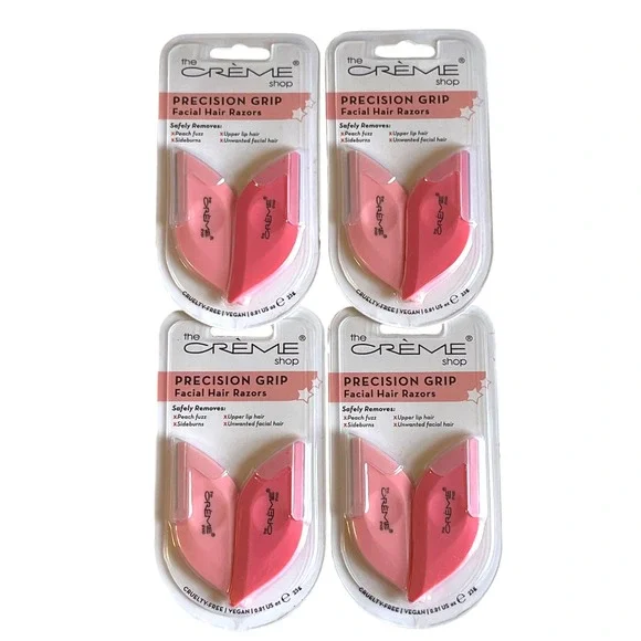 The Creme Shop Precision Grip Facial Hair Razors 4 Packs of 2 Dermaplaning Tools