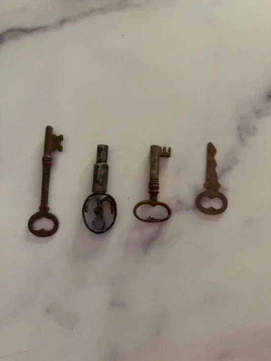 Set of Antique Victorian Era Keys - 4 Different Shapes and Sizes