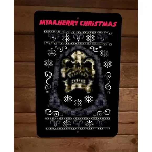Mayaaherry Christmas Skeletor MOTU 8x12 Metal Wall Sign‎ Masters of the Universe