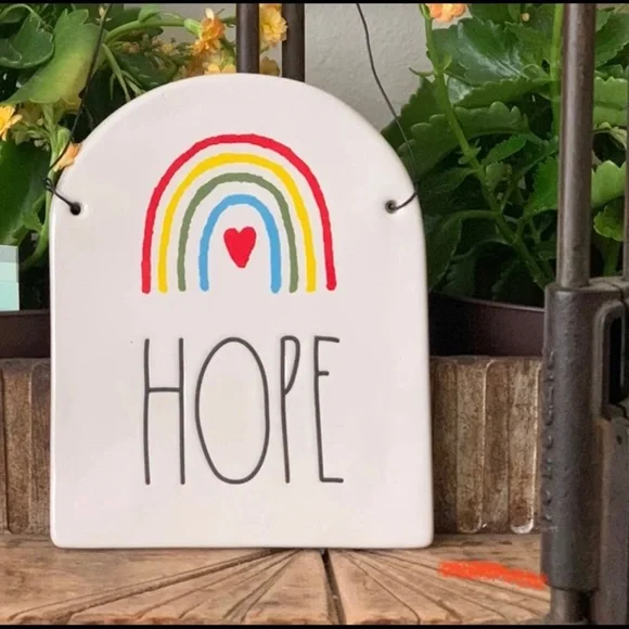 Rainbow Heart Hope Rae Dunn Wall Hanging