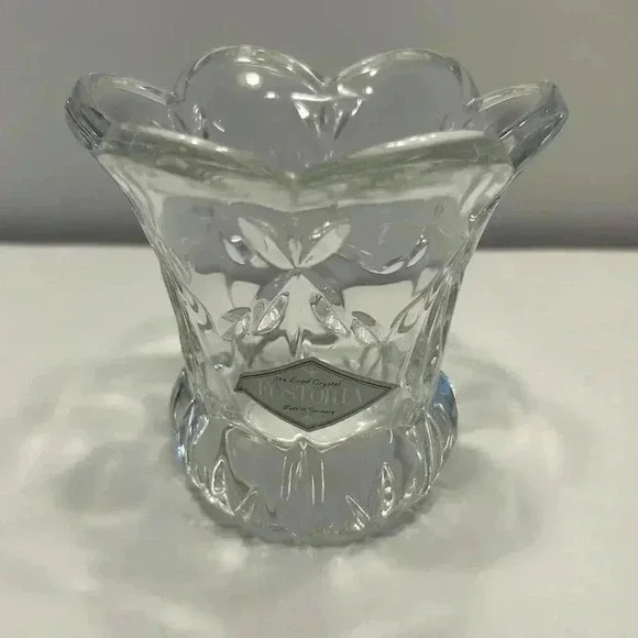 Fostoria 24% lead crystal bud vase / toothpick holder made in‎ Germany