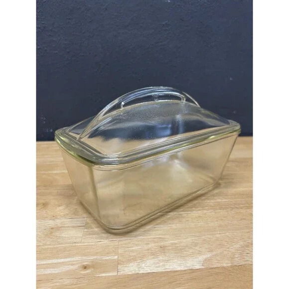 Vintage Pyrex Westinghouse Glass Refrigerator Dish Domed Lid 9x5 S9335 MCM