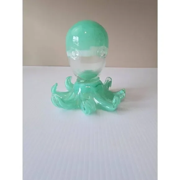 Blown Glass Octopus Green/Clear