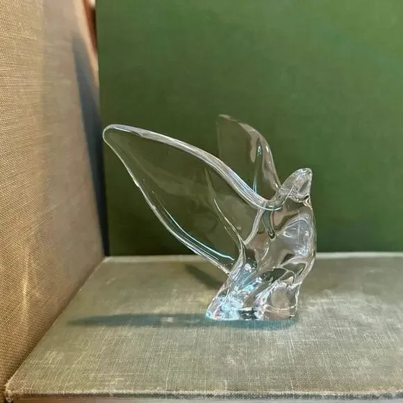 FC 83 France Glass Bird Figurine • Clear Art Glass • 3.25”