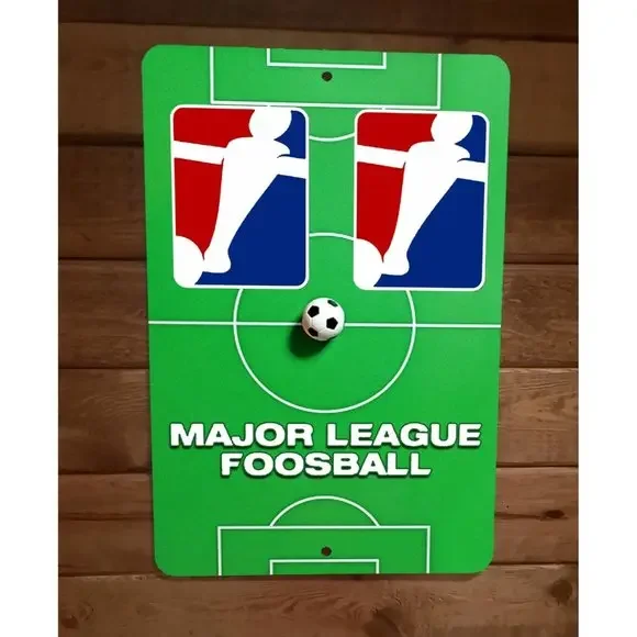 Major League‎ Foosball 8x12 Metal Wall Sign Sports Bar Poster
