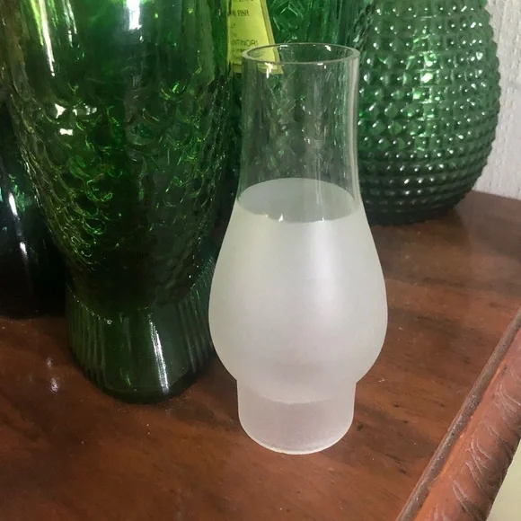 Vintage Glass Chimney Traditionally Designed for an Oil Lamp