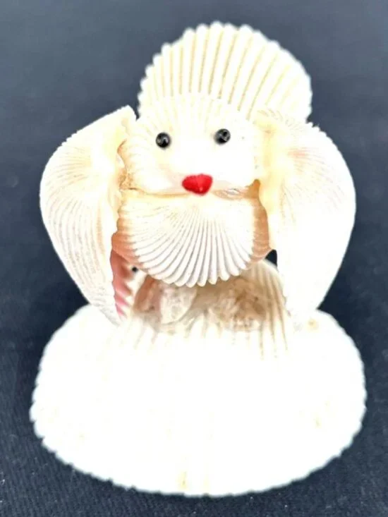 Seashell Bird Figurine Shelf Sitter Vtg 2.5