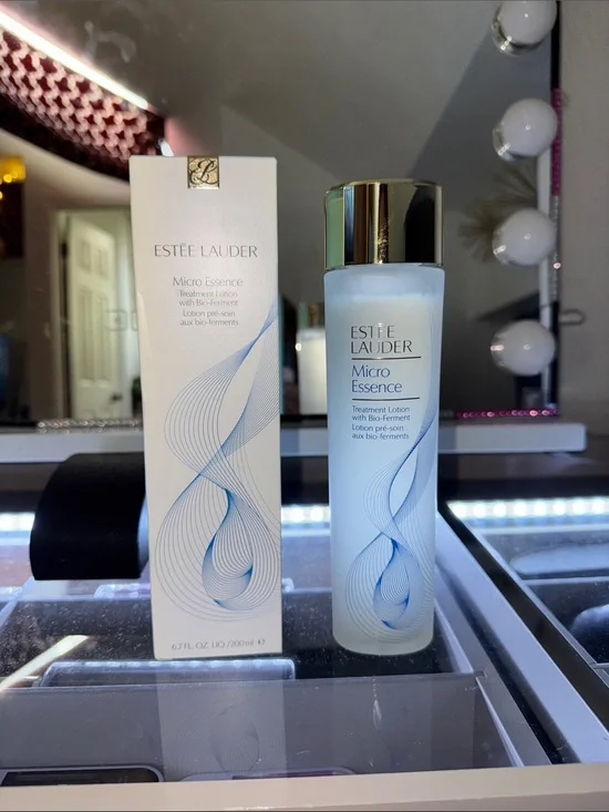 Estee Lauder Micro Essence Toner - Light Blue & Gold Accents