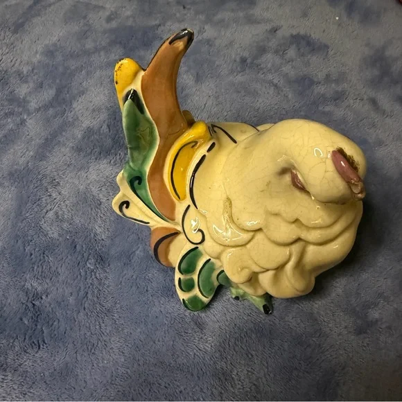Vintage Yellow Ceramic Fish Ornament for Aquarium‎ Décor