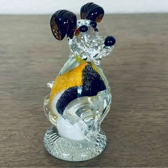 Poland Crystal Dog Figurine Paperweight Decor