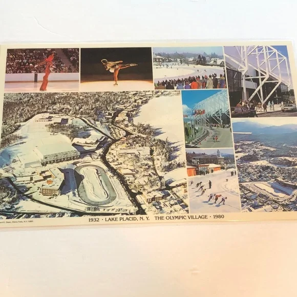 Lake Placid Olympics 1980 Placemat Vintage USA Lake Placid Olympics Souvenir