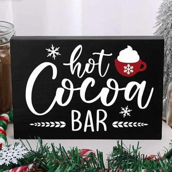 Cocoa Bar Sign Hot Cocoa Station Sign Wood