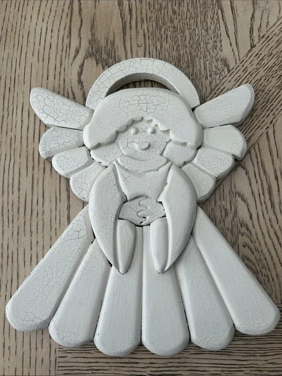 Rustic White Angel Wall Decor