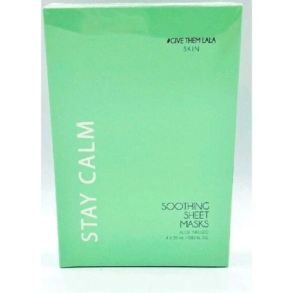 Give Them LaLa Stay Calm Aloe Infused Soothing Sheet Mask 4 Pack NIB & Sealed