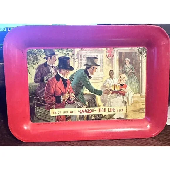 Enjoy Life with Miller High Life Beer Metal Tip Tray 6 1/2