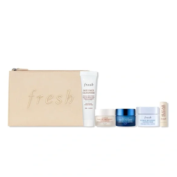 FRESH 6p Skincare Set Cleanser, Moisturizer, Mask, Lip Balm NIB $75
