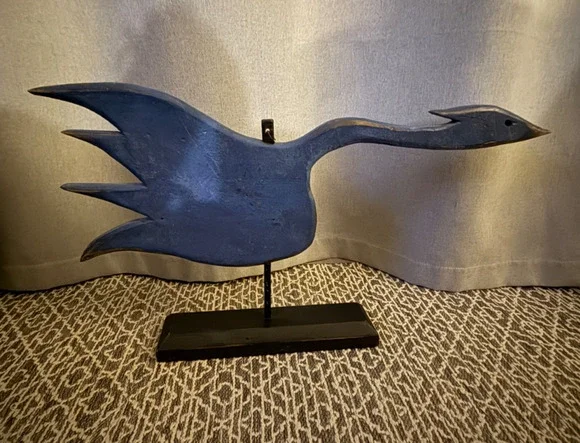 🐦 Signed Vintage Hand-Carved Wooden Bird Sculpture Folk Art 26” Luigi Rossi