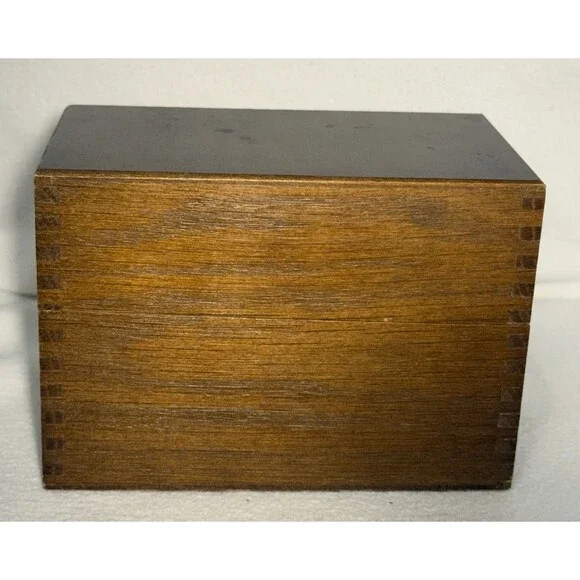 Federco Mid-Century Modern Wood Box Hinged Lid Brass Latch 1957 16x8
