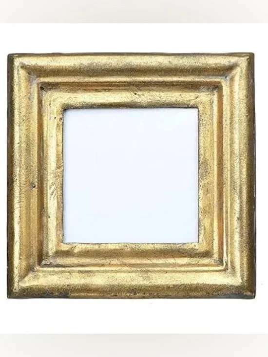 CREATIVE CO-OP NWT Antiqued Gold Square Picture Frame (Holds 3.5