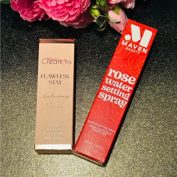 🌹 MAVEN BEAUTY Rose Water Setting Spray + Beauty Creations FLAWLESS STAY PRIMER