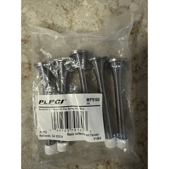 (5-Pk) Prime-Line Products Door Stop Spring Steel Chrome Plated 4