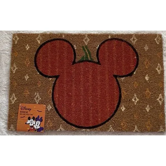 Disney Mickey Mouse Pumpkin Door Mat Rug Coir 18 X‎ 28” Fall Autumn Outdoor NEW