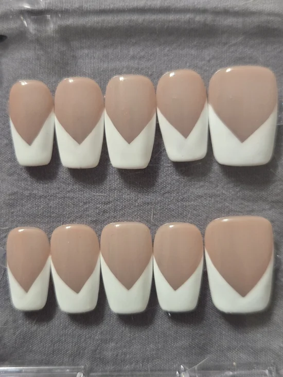 Nude & White French Manicure Press-On Nails