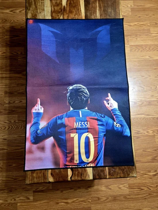 Messi Blue & Red Graphic Floor Mat