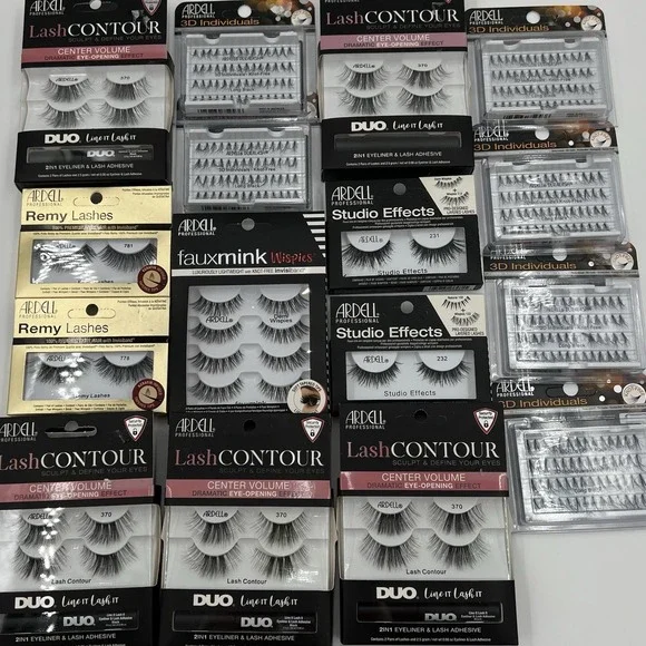 Ardell Professional False Eyelash Lot Lash Contour Remy Studio Effect Individual