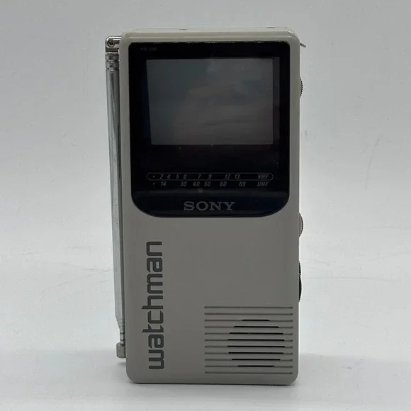 Vintage Sony Watchman FD-230 Portable Black & White TV For Parts Repair