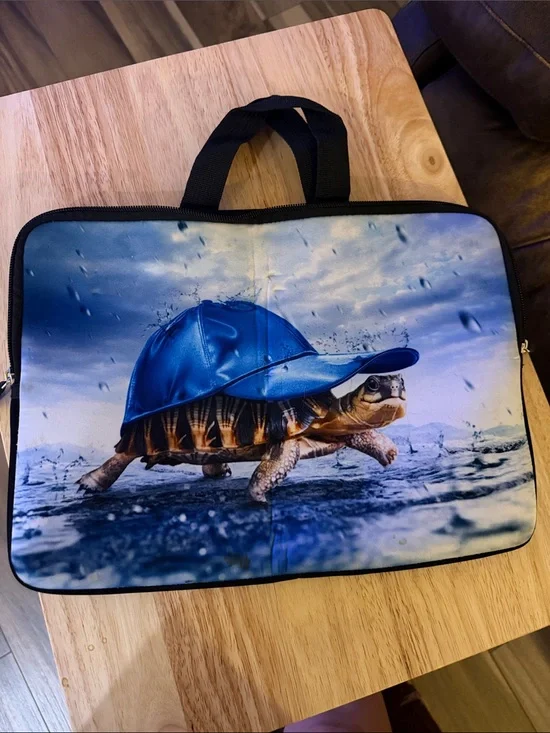 Blue Turtle Print Laptop Sleeve