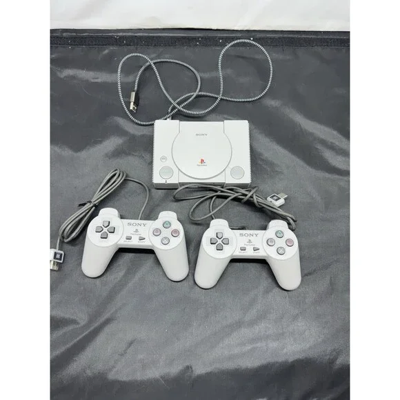 Sony PlayStation Classic Gray Console Gaming System SCPH-1000R + 2 Controllers