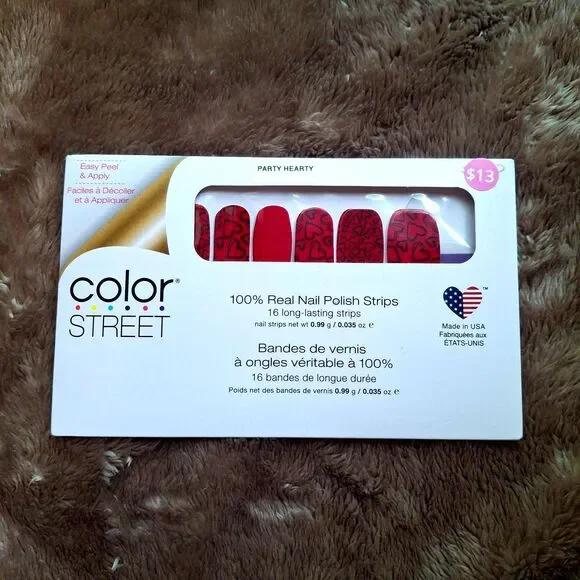 Color Street 100% Nail Polish Strips - Party Hearty - Easy to Use