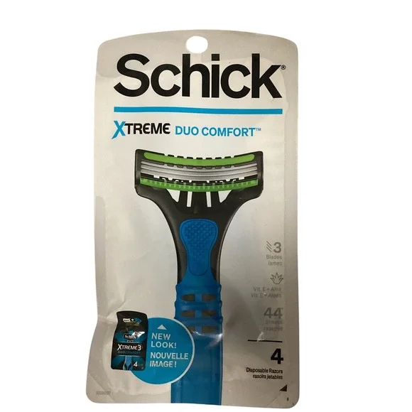 Schick Xtreme Duo Comfort Disposable Razors 3‎ Blades, 4 Razors
