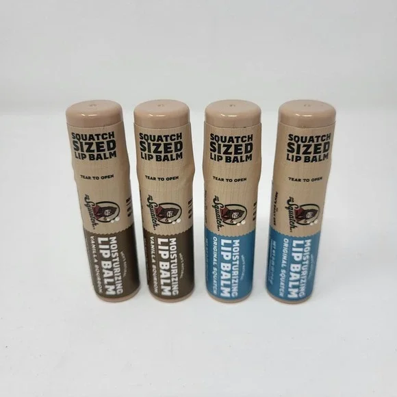 Dr. Squatch 4 Men Lip Balms Original‎ And Vanilla Bourbon .25 Oz Each New