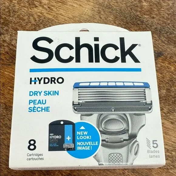 Schick Hydro Razor Blades 8 Cartridges Dry Skin 5 Blades Refills