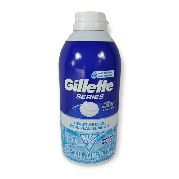 Gillette Series 3X Protection Sensitive Cool Men's Shave Foam w/Menthol‎ 11oz
