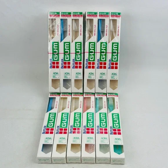 Butler GUM 444 Ultra Soft Toothbrush Lot of 18 Full Size Head New Vintage USA