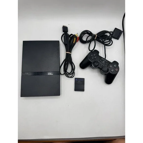 Sony PlayStation 2 PS2 Slim SCPH-75001 NEW LASER & RIBBON w/ Memory AV Cord +