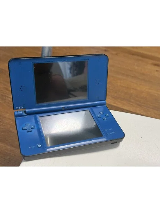 Nintendo DS XL Midnight Blue Console , ( Parts ) No Charger , Broken Hinge, Read