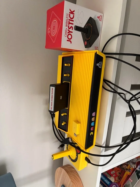 Atari Classic Home Console in Yellow with Wired Joystick  Pac-Man edition game